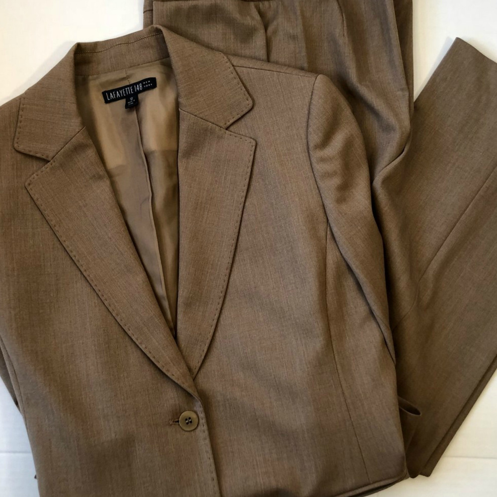 LAFAYETTE 148 Brown Pant Blazer 2-pc Set size 10